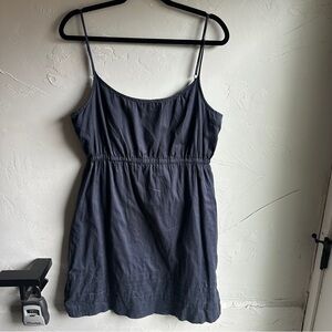 Theory Cotton Babydoll Style Mini Dress Sz L Elevated Basic Goth Grunge Layering